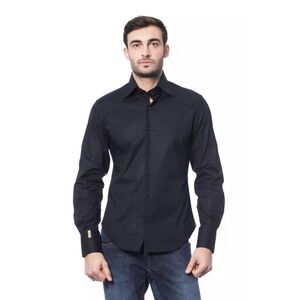 Billionaire Italian Couture Blue Cotton Men Men's Shirt